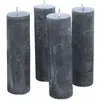 LOBERON Lot de 4 bougies Muriel, anthracite (13cm)