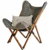 LOBERON Fauteuil pliant Locmélar, marron/gris (75 x 70 x 91cm)