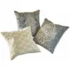 LOBERON Lot de 3 housses de coussins Madalena, beige/bleu (50 x 50cm)