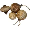 LOBERON Lot de 4 décorations de Noël Donia, doré vieilli/marron vieilli (13cm)