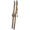LOBERON Lot de 2 skis décoratifs Lambeth, marron (7 x 7 x 165cm)