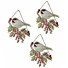 LOBERON Lot de 3 décorations à suspendre Eliza, rouge/vert/blanc (1 x 15 x 16cm)