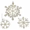 LOBERON Lot de 3 décorations à suspendre Skadi, argenté (13cm)