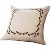 LOBERON Housse de coussin Lenius, lin/rouge/vert (40 x 40cm)