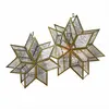 LOBERON Lot de 2 porte-bougies Zaydan, doré/argenté (6 x 22 x 23cm)