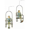 LOBERON Lot de 2 décorations à suspendre Herveline, bleu (9.5 x 7 x 14cm)
