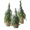 LOBERON Lot de 3 arbres décoratifs Selitor, vert (22 x 22 x 50cm)