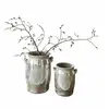 LOBERON Lot de 2 vases Eleganteque, argenté (18 x 15 x 21cm)