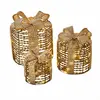 LOBERON Lot de 3 cadeaux à LED Lorivane, or (25cm)