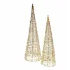 LOBERON Lot de 2 sapins de Noël Oakworth, or (100cm)