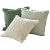 LOBERON Lot de 3 housses de coussins Juliana, crème/gris/vert (40 x 40cm)