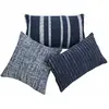 LOBERON Lot de 3 housses de coussins Andulo, bleu/beige (60 x 40cm)