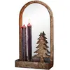 LOBERON Bougeoir mural Telford, marron vieilli (7 x 16 x 30.5cm)