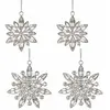 LOBERON Lot de 4 décorations de Noël Orvalie, argenté (9 x 0.5cm)