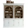 LOBERON Buffet Brenneville, blanc/marron (45 x 200 x 220cm)