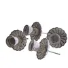 LOBERON Lot de 4 bougeoirs à piquer Korraine, gris vieilli (10.5cm)