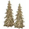 LOBERON Lot de 2 sapins décoratifs Tolvene, champagne (15 x 15 x 31cm)