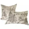 LOBERON Lot de 2 housses de coussins Fabrielle, blanc/gris (60 x 40cm)