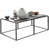 LOBERON Table basse Lumesto, noir (70 x 120 x 42cm)