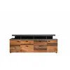 Meuble TV bois effet vieilli et gris mat Kolz 180 cm-