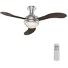 Wiltec Ventilateur de plafond silencieux 55W 3 pales Plafonnier Brasse...