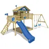 WICKEY Aire de jeux Portique bois Smart Coast avec balançoire et tobog...