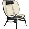 Fauteuil en osier noir et coussins en cuir noir Nomad - NORR11