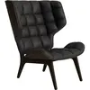 Fauteuil en chêne fumé et rembourrage en cuir anthracite Mammoth - NORR11