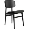 Chaise en chêne noir et rembourrage en cuir anthracite NY11 - NORR11