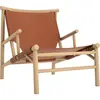 Fauteuil en chêne naturel et cuir cognac Samurai - NORR11