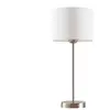 LAMPENWELT Lindby lampe de table Annatina, blanc, nickel, hauteur 48 cm, textile