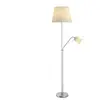 Lindby lampe sur pied Nantwin, 175 cm, gris, nickel, textile