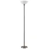 Lampadaire Lindby Ignacia, couleur nickel, verre, 180 cm, E27