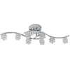 LAMPENWELT Lindby plafonnier LED Yaro, à 8 lampes, chrome, intensité variable