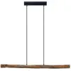 Lindby suspension LED Nekala, noir, bois, longueur 120cm