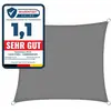 Casa Pura - Voile d'ombrage, Respirant, Gris 3 x 3 m