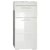 TRENDS INTERNATIONAL Rangement salle de bain 1 porte 1 tiroir laqué blanc Kelia