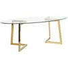 BELIANI Table basse doré et plateau en verre fresno 137013