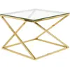 Table d'appoint en verre doré BEVERLY - BELIANI - Design contemporain - 60x35x45cm