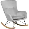 Beliani Fauteuil À Bascule Ellan Velours Gris Clair