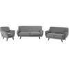 BELIANI Ensemble canapés et fauteuil en velours gris 6 places bodo 147228