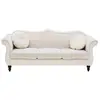 BELIANI Canapé Chesterfield 3 places en velours beige SKIEN