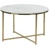 BELIANI Table basse verre de sécurité marbredoré