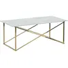 BELIANI Table basse effet marbre blanc structure dorée EMPORIA