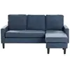BELIANI Canapé 3 places avec pouf en tissu bleu foncé AVESTA