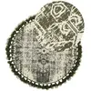 BELIANI Tapis Rond Design Vieilli avec Pompons 120 cm en Coton Blanc Crème et Vert Kahta