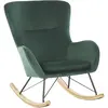 BELIANI Fauteuil à Bascule Rétro en Velours Vert Foncé Rembourrage de Qualité Supérieure Ellan
