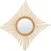 BELIANI Miroir Mural Boho en Rotin Naturel Cadre en Forme Diamant 60 x 60 cm Majene