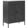 BELIANI Buffet en acier inox noir WAKATIPU