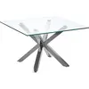 BELIANI Table basse en verre avec pieds argentés 70 x 70 cm STARLIGHT